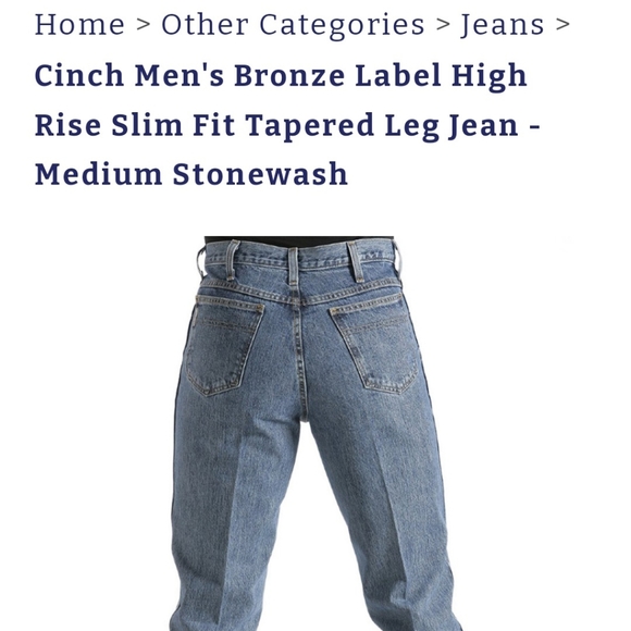 Cinch Bronze Label Mens jean 38x36 - Picture 5 of 5